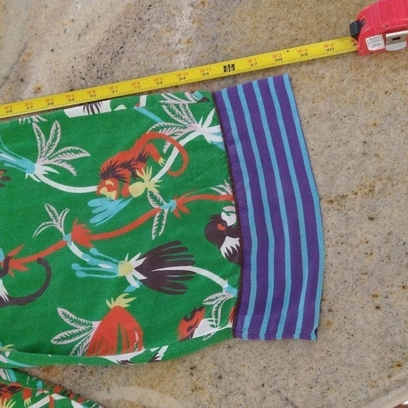 Anthropologie Claire Colin monkey green Forest Friends women's pant small - Picture 5 of 5